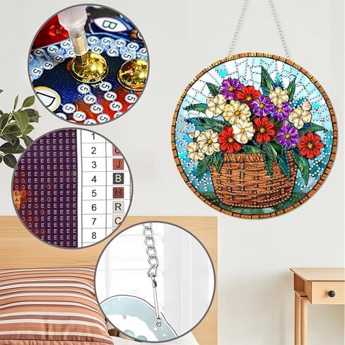 Diymood DIY Hanging Diamond Art Kits for Adults Lighthouse, Diamond Painting Kit Pendant Special Shaped Double Sided Acrylic Sun Catcher Board Wreath Pendants Canvas Window Wall Decor 7 x 7 Inch in Saudi Arabia