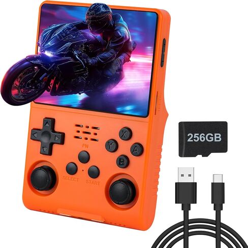 R40S Pro Handheld Game Console, Over 30,000 Pre-Installed Games, More Than 20 Retro Emulator Systems, 3.5 inch IPS Full-View HD Screen，256GB (Blue) in Saudi Arabia