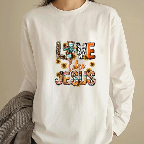 6Pcs Jesus Iron on Patches Washable Jesus is Love Cross Pattern Heat Transfer Vinyl Decals Jesus Thermal Transfer Sticker Iron on Appliques Jesus Accessories Decorations for Clothes Craft DIY（Jesus） in Saudi Arabia