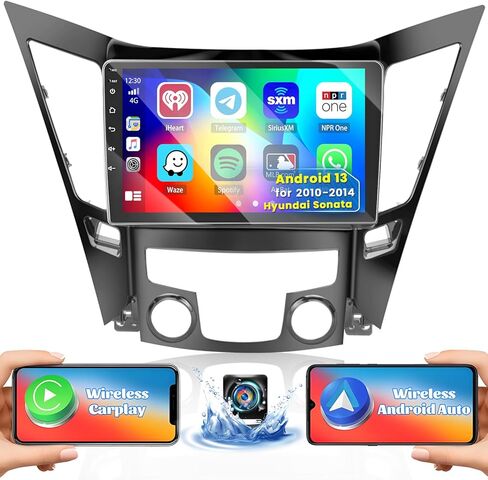Fuluku【4+64GB】double din for Hyundai Sonata 2010-2014 Android Car Stereo 9" Touch Screen with Wireless Carplay Android Auto, Radio Dash Kit GPS Navigation WiFi Bluetooth SWC Mirror Link Backup Camera in Kuwait