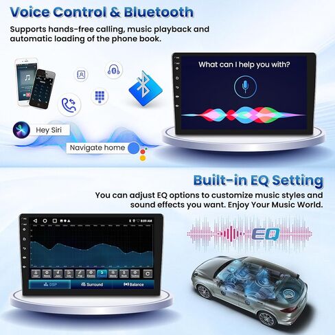 Fuluku【4+64GB】double din for Hyundai Sonata 2010-2014 Android Car Stereo 9" Touch Screen with Wireless Carplay Android Auto, Radio Dash Kit GPS Navigation WiFi Bluetooth SWC Mirror Link Backup Camera in Kuwait