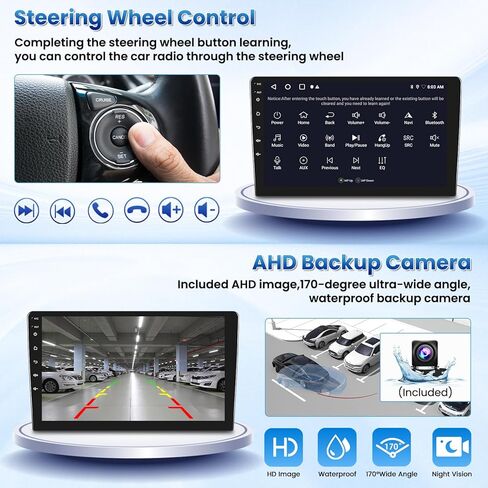 Fuluku【4+64GB】double din for Hyundai Sonata 2010-2014 Android Car Stereo 9" Touch Screen with Wireless Carplay Android Auto, Radio Dash Kit GPS Navigation WiFi Bluetooth SWC Mirror Link Backup Camera in Kuwait