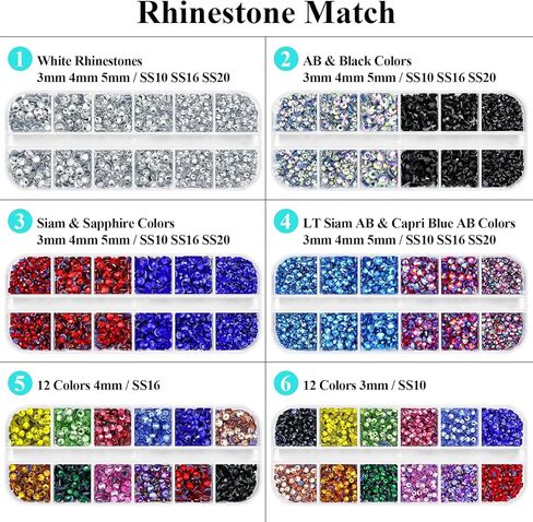Briskbloom Hotfix Rhinestones Setter ، Hot Fix Rhinestone Bedazzler Kit مع 5600pcs أحجار الراين ، عصا المسلحة المذهلة لحرف قماش الملابس ، 10SS 16SS 20SS 3 أحجار الأحجار الكريمة ، والألوان المتعددة in Kuwait