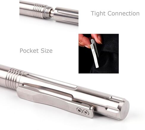 Titanium EDC Bolt Action Pen Perpoint Pen Tactical Crinting Pen with Pocket Clip size size sigbact in Kuwait