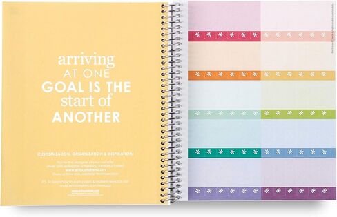 Erin Condren 8.5" x 11" Dot Grid Spiral Notebook, 5mm Dotted Layout with 80 Lb. Paper, Hypnotic Cover, 160 Dot Grid Notebook Pages, Platinum Coil, Stickers Included in Saudi Arabia