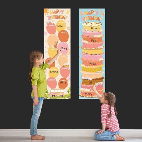 Happy Birthday Poster Chart Boho Birthday Bulletin Board Decorations Birthday Classroom Wall Door Decor for Calendars Bulletin Boards Nursery Homeschool Kindergarten Back to School Supplies in Saudi Arabia