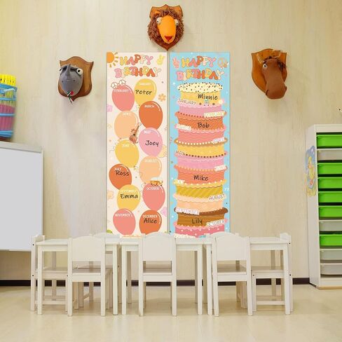 Happy Birthday Poster Chart Boho Birthday Bulletin Board Decorations Birthday Classroom Wall Door Decor for Calendars Bulletin Boards Nursery Homeschool Kindergarten Back to School Supplies in Saudi Arabia