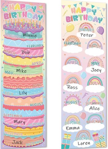 Happy Birthday Poster Chart Boho Birthday Bulletin Board Decorations Birthday Classroom Wall Door Decor for Calendars Bulletin Boards Nursery Homeschool Kindergarten Back to School Supplies in Saudi Arabia