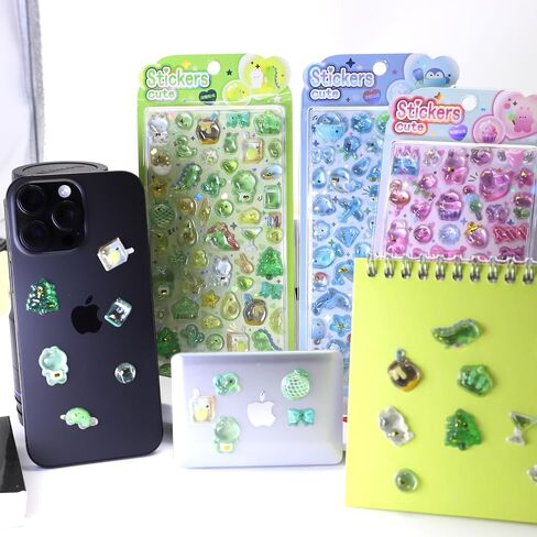 Cute 3D Puffy Stickers, Kawaii Penguin Octopus Starfish Jellyfish Transparent Epoxy Stickers, Glitter Bubble Raised Stickers for Journaling Scrapbooking Phone Case Water Bottle Crafts Decorative in Saudi Arabia
