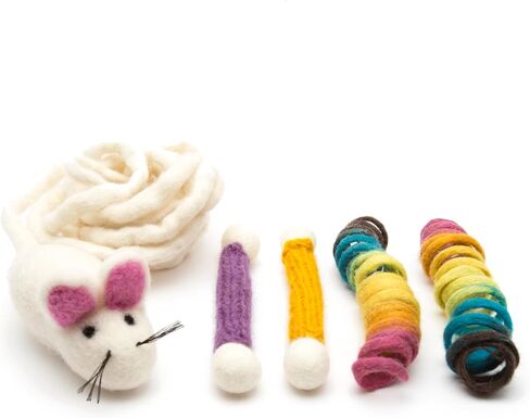 Glaciart One Felt Wool Plush Cat Toy | Soft Fuzzy Enrichment 100% Natural Wool Stuffed with Organic Catnip | Interactive Catnip Play Cat Toy | Safe for Pets, Non-AZO Colored Dyes in Saudi Arabia