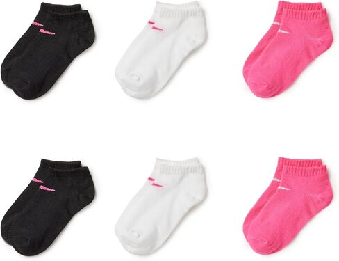 Nike Kids' Little Ankle Socks (6 Pairs), Pink Pow/White/Black, 5/7 in Saudi Arabia