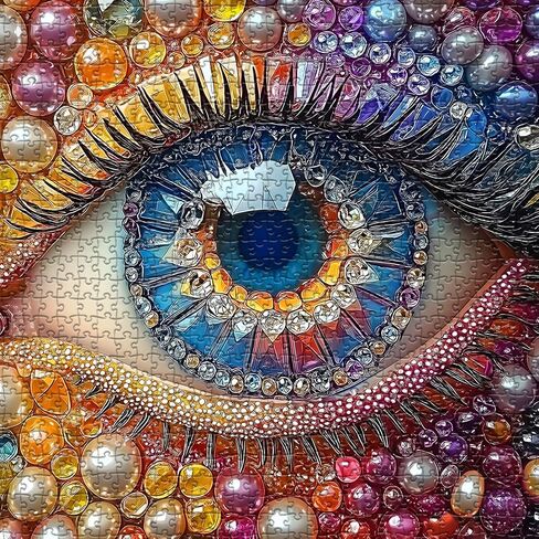 Impossible Puzzle for Adults 1000 Pieces, PICKFORU Eye Flower Vintage Jigsaw Puzzle Abstract Art, Hard Difficult Challenge for Adults in Saudi Arabia