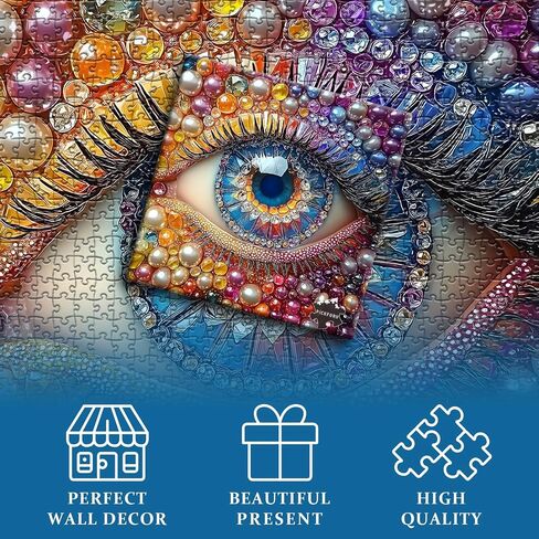 Impossible Puzzle for Adults 1000 Pieces, PICKFORU Eye Flower Vintage Jigsaw Puzzle Abstract Art, Hard Difficult Challenge for Adults in Saudi Arabia