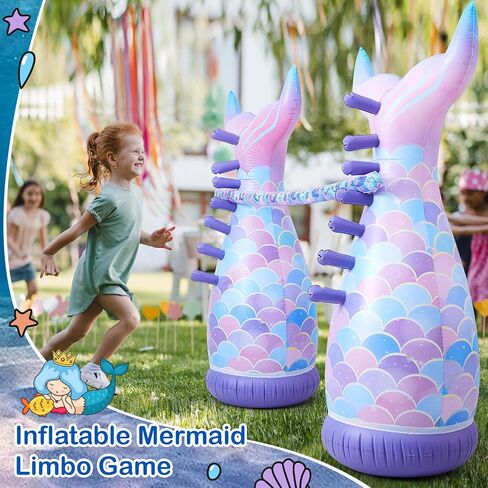 Poen 63 Inch Unicorn Inflatable Limbo Game for Kids Adults Rainbow Unicorn Blow up Limbo Toy for Indoor Outdoor Holiday Girls Boys Fun Birthday Party Decor Carnival Field Day Pool Game in Saudi Arabia