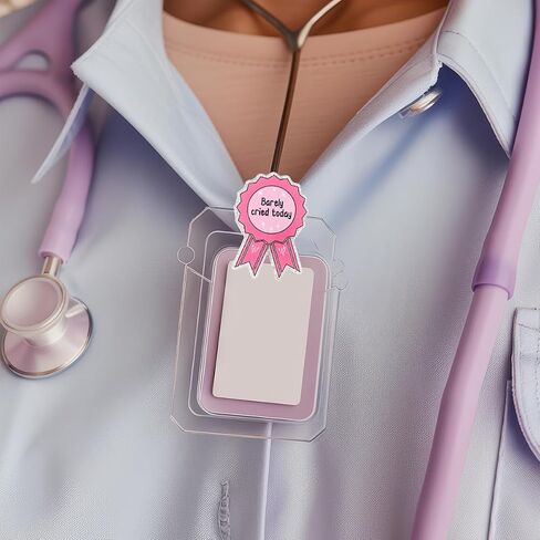 Nurse Badge Reel for ID Card Preppy Nursing Badge Reels Retractable Nurse Gifts for NP RN LPN CNA MA Medical Worker Teacher Accessories for Work in Saudi Arabia