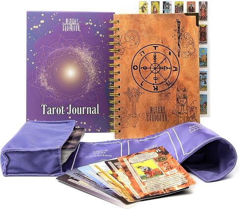 مجموعة التعلم الساحرة Cauldron Tarot للمبتدئين: بطاقات التعلم للمبتدئين ، حامل الساتان ومجلة التارو للتخطيط الروحية (الأرجواني) in Kuwait
