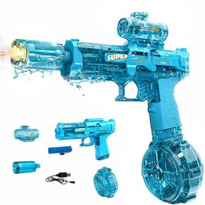 Electric Water Guns for Adults Kids, Automatic Squirt Gun with 26FT Range, Super Blaster Soaker High Capacity Pistol for Swimming Pool Party Toy ColorBlast LED Electric Water Gun (Black) in Kuwait