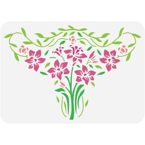 stency الكاردينالات ذات الطبقات الأصلية للطلاء 8.3x11.7inch فروع جوفاء فروع رسم النجوم البلاستيكية النجوم التوت النمط الطلاء stencil themplate themplate for Home Decor in Kuwait