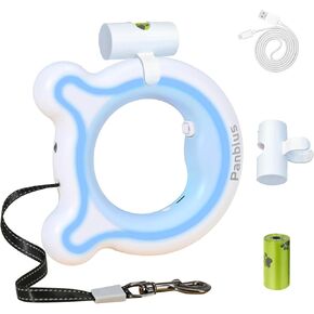 حيوانات أليفة 9.84 قدمًا قابلة للسحب مع مقبض مؤلف يصل إلى 66 رطلاً مضادًا للانزلاق و 360 درجة لا تشابك كلاب تمشي مع كيس أنبوب مبني على سلالات صغيرة/متوسطة/كبيرة (أسود) in Kuwait