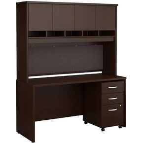 Pemberly Row Contemporary 60 "3 درج Credenza مع Hutch في Hansen Cherry in Kuwait
