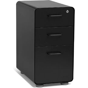 Poppin Slim Stow 3 -Drawer File Cabinet - White. 2 أدراج الأداة المساعدة ودرج ملف تعليق عمودي. رسمت بالكامل من الداخل والخارج. الصلب المطلي بالمسحوق. شملت مفتاحان in Kuwait