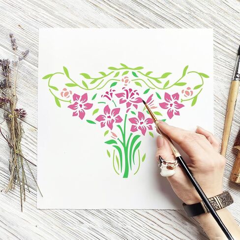 stency الكاردينالات ذات الطبقات الأصلية للطلاء 8.3x11.7inch فروع جوفاء فروع رسم النجوم البلاستيكية النجوم التوت النمط الطلاء stencil themplate themplate for Home Decor in Kuwait