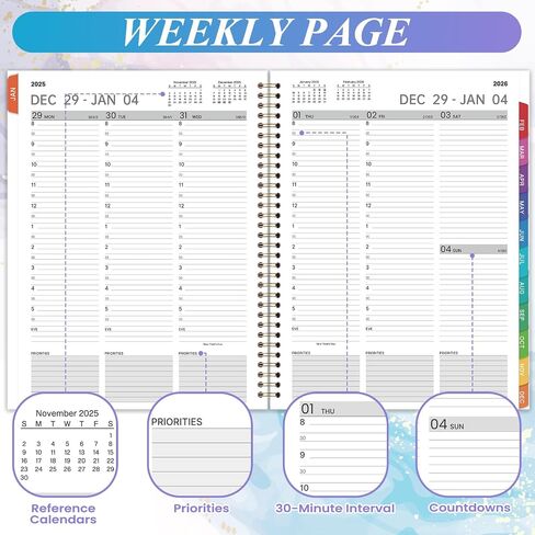 2024-2025 Planner - 2024-2025 Weekly Monthly Planner from July 2024 to June 2025, Academic Planner 2024-2025 with Thick Paper, Pocket, Tabs, 6.4‘’ x 8.5'' in Saudi Arabia