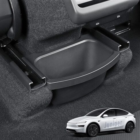 لسلة المهملات Tesla Model Y، ملحقات Tesla Y 2020-2024، صندوق تخزين منظم لوحدة التحكم الخلفية مع غطاء متكامل، سلة قمامة تحت المقعد، سلة مهملات المقعد الخلفي in Kuwait
