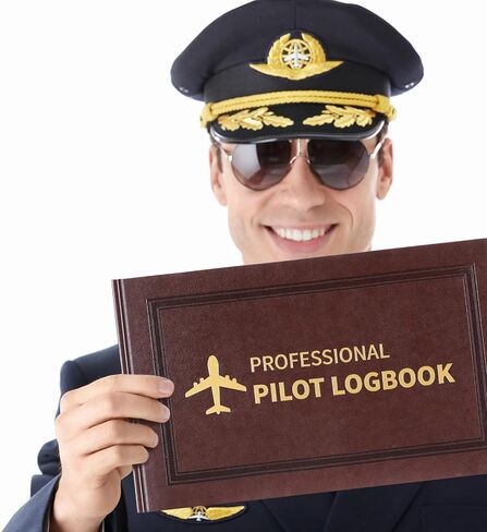 2 Pack Professional Pilot Logbook 128 Sheets Brown Leather Hardcover Large Flight Log Journal Aircraft Record Book Aviation Gifts and Gear in Saudi Arabia
