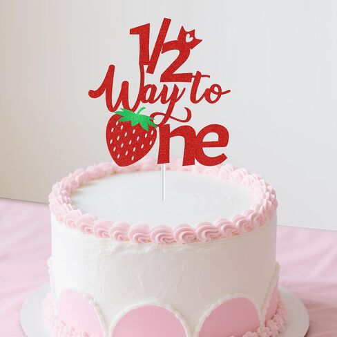 Half Birthday Decorations for Girls, Donut 1/2 Birthday Cake Topper for 6 Months Baby, Halfway to One Baby Girl Party Supplies in Saudi Arabia