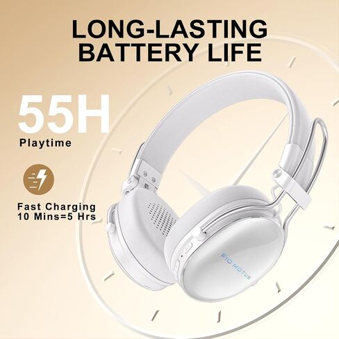 سماعات Bluetooth اللاسلكية النشطة للضوضاء اللاسلكية على سماعات الرأس على الأذن: مع - Hi Res الصوت حتى 55 ساعة من عمر البطارية ، تصميم خفيف الوزن ، مريح ، قابل للطي ، للمكتب المنزلي الأرجواني in Kuwait