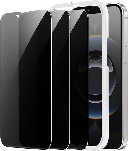 (2 Pack for Privacy Screen Protector for iPhone 12 Mini, Anti Spy Screen Protector Tempered Glass Film, Touch Sensitive, Bubble-Free, Case Friendly, with Easy Installation Tray in Kuwait