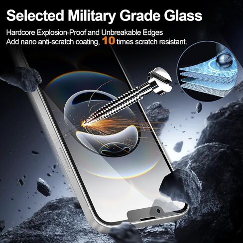 (2 Pack for Privacy Screen Protector for iPhone 12 Mini, Anti Spy Screen Protector Tempered Glass Film, Touch Sensitive, Bubble-Free, Case Friendly, with Easy Installation Tray in Kuwait