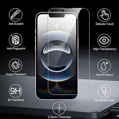 (2 Pack for Privacy Screen Protector for iPhone 12 Mini, Anti Spy Screen Protector Tempered Glass Film, Touch Sensitive, Bubble-Free, Case Friendly, with Easy Installation Tray in Kuwait