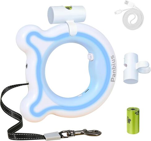 حيوانات أليفة 9.84 قدمًا قابلة للسحب مع مقبض مؤلف يصل إلى 66 رطلاً مضادًا للانزلاق و 360 درجة لا تشابك كلاب تمشي مع كيس أنبوب مبني على سلالات صغيرة/متوسطة/كبيرة (أسود) in Kuwait