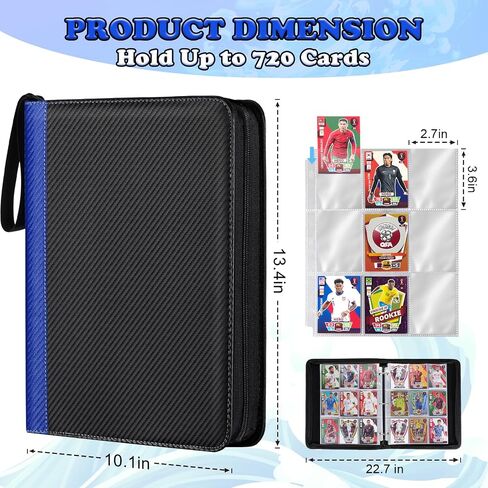 CARD Binder with Sleeves - Card Card Binder Holder متوافق مع بطاقات تداول TCG ، ألبوم تخزين البطاقات مع ZIPPER for Boys Girls Girls Holding ما يصل إلى 900 بطاقة in Kuwait