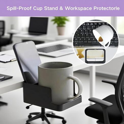 تحت خزانة التخزين المكتبية مع حامل الكأس وحامل الهاتف ، ومكافحة الجانبية القابلة للتعديل للمكتب والواحد العاملة ، لا مطلوب حفر ، أبيض - مثالي للمكتب أو المنزل أو استخدام النوم (أبيض) in Kuwait