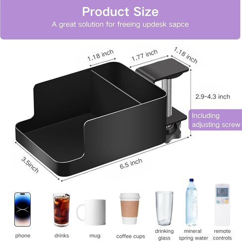 تحت خزانة التخزين المكتبية مع حامل الكأس وحامل الهاتف ، ومكافحة الجانبية القابلة للتعديل للمكتب والواحد العاملة ، لا مطلوب حفر ، أبيض - مثالي للمكتب أو المنزل أو استخدام النوم (أبيض) in Kuwait