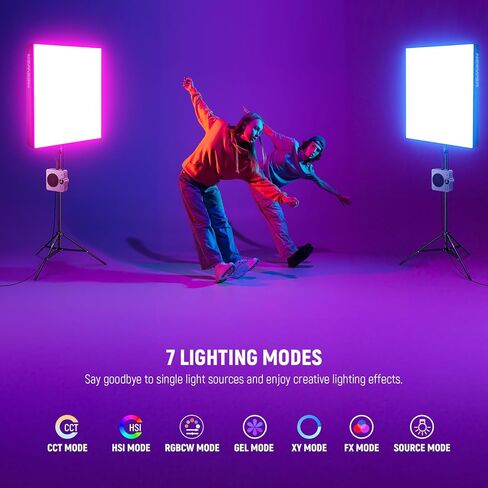 Neewer 115W LED Video Light ، استوديو RGB Light Mat Kit مع تطبيق Softbox/2.4G/DMX Control 2500K-10000K 14700LX/0.5M CRI96+، إضاءة المفاتيح لتسجيل فيديو دفق التصوير الفوتوغرافي ، FL100C in Kuwait