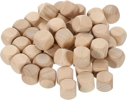 uxcell 100 Pcs Blank Wooden Dice, 12mm/0.47inch Unfinished Wooden Cube Rounded Corners Square Block for DIY Craft Projects in Saudi Arabia