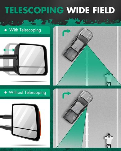 SCITOO Driver Side Mirror fit 2007-2017 for Toyota for Tundra 2008-2017 for Toyota for Sequoia Left Side Mirror with Turn Signal Heated and Power Control in Saudi Arabia
