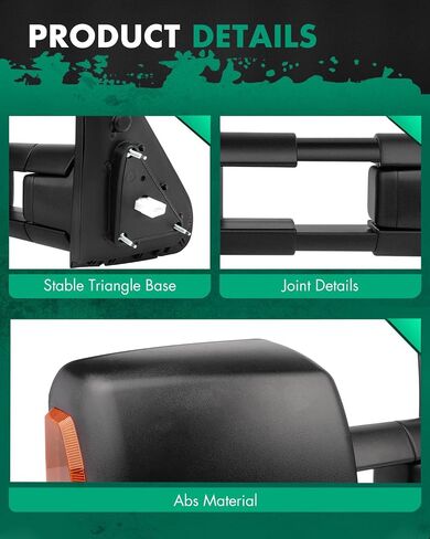 SCITOO Driver Side Mirror fit 2007-2017 for Toyota for Tundra 2008-2017 for Toyota for Sequoia Left Side Mirror with Turn Signal Heated and Power Control in Saudi Arabia