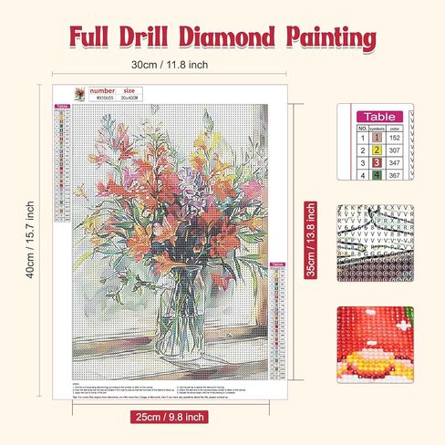 NAIMOER Butterfly Diamond Art Kits for Adults, 5D Flowers Diamond Art Kits for Adults, DIY Full Drill Diamond Art Wonderland Diamond Art for Home Decor 30x40cm in Saudi Arabia