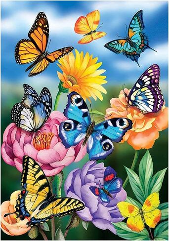 NAIMOER Butterfly Diamond Art Kits for Adults, 5D Flowers Diamond Art Kits for Adults, DIY Full Drill Diamond Art Wonderland Diamond Art for Home Decor 30x40cm in Saudi Arabia