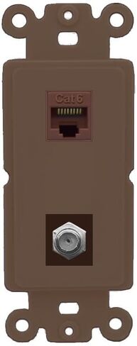 Riteav - Cat6 Coax Port Wall Plate Decorative (Rocker) White in Kuwait