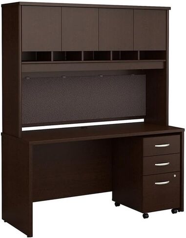 Pemberly Row Contemporary 60 "3 درج Credenza مع Hutch في Hansen Cherry in Kuwait