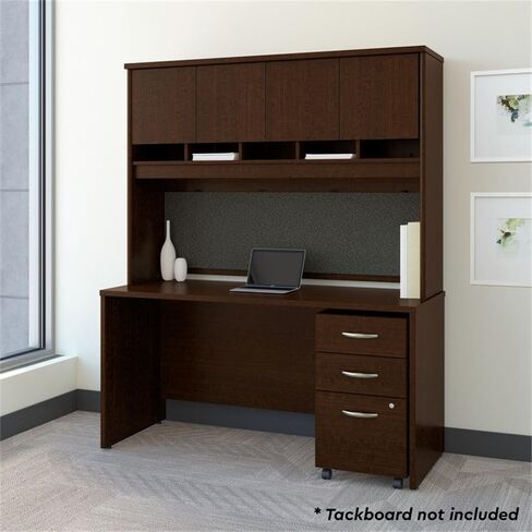 Pemberly Row Contemporary 60 "3 درج Credenza مع Hutch في Hansen Cherry in Kuwait