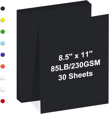 Cardstock 8.5" x 11 ",Cardstock Paper 85 lb/230 gsm,Colored Card Stock for Printer,Drawing,Gift tags,Invitations, Cards etc (Multicolored, 30 Sheets) in Kuwait