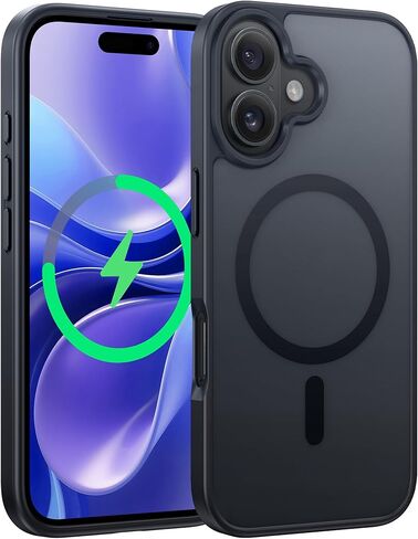 fntcase for iPhone 16e Phone Case: for iPhone 16E Case 2025 Magnetic Matte Silecone Silicone Groofroof Grading Grade STROME Protect Cover | صدع واقٍ مضاد للانزلاق in Kuwait