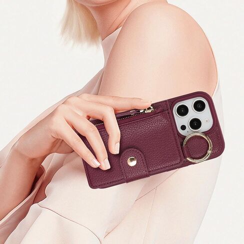بالنسبة لـ iPhone 13 Pro Max Phone Case Wallet مع حامل البطاقة ، للحصول على محفظة Iphone 13 Pro Max Case مع Zipper مع Slot Kickstand Stand Case for Women and Man-Black in Kuwait